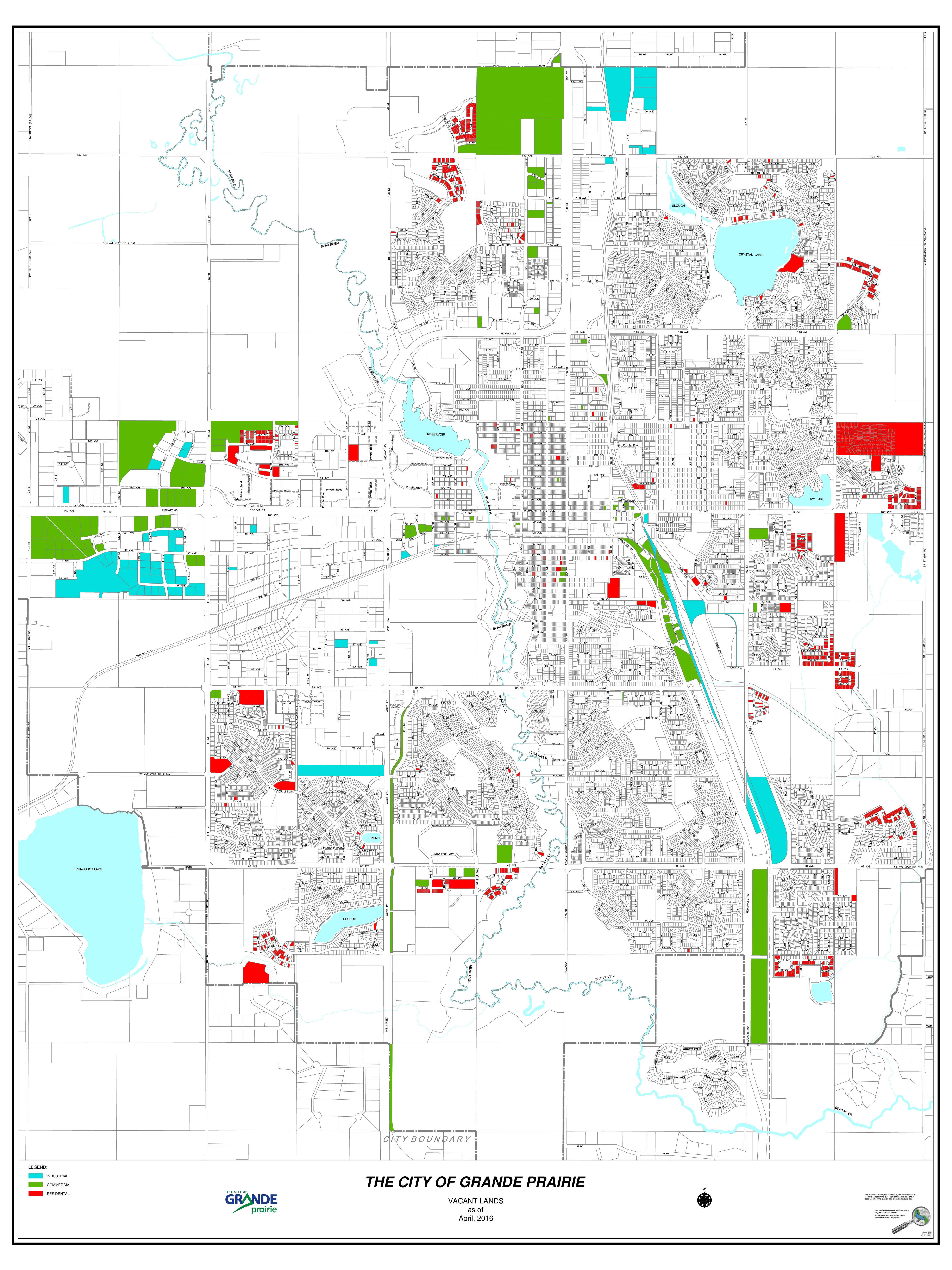 Grande Prairie – Vacant Land Map 2016